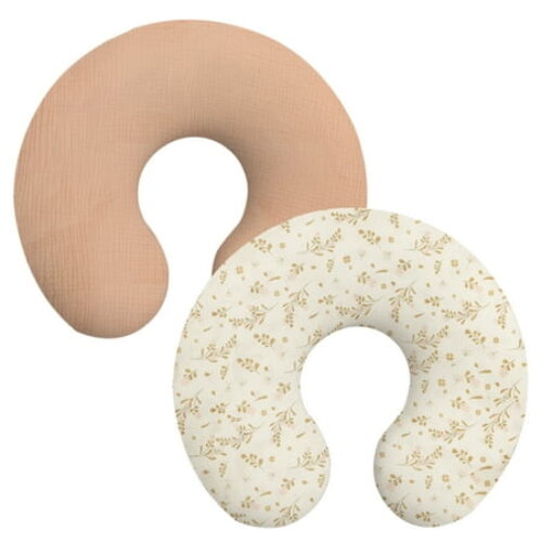 Nursing Pillow Cover,Muslin Cotton,Removable Cover for Breastfeeding Pillows, 2-Pack Pillow Covers, Ultra-Soft Baby Nursing Pillow, Fits Newborn Feeding Pillow 22.5IN*18IN