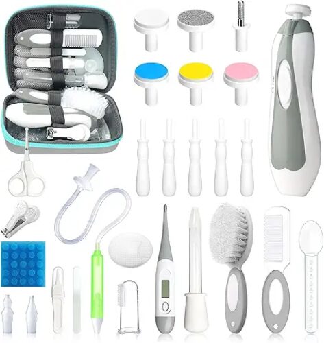 Baby Healthcare and Grooming Kit, 28 in 1 Portable Baby Essentials Kit Electric