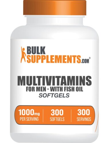 BulkSupplements.com Multivitamin for Men Softgels – Daily Multivitamin Supplement, Multimineral for Men with Fish Oil – Gluten Free, 1 Softgel per Serving (1000mg), 300 Count (Pack of 1)BulkSupplements.com Multivitamin for Men Softgels – Daily Multivitamin Supplement, Multimineral for Men with Fish Oil – Gluten Free, 1 Softgel per Serving (1000mg), 300 Count (Pack of 1)