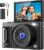 Digital Camera 4K for Photography Vlogging: 64MP Cameras for Video with Autofocus – 16X Zoom Photo Camera Gifts for Teens Ages 8-18 – 180°Flip Screen Compact Cámara