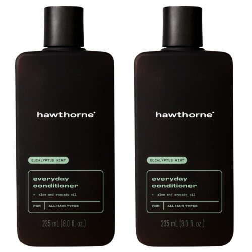 Hawthorne Everyday Conditioner For Men. Mens Conditioner For Stronger, Smoother, Healthier Hair with Plant-Derived Glycerin. Mint and Eucalyptus Scent. Natural, Sulfate Free, Paraben Free. 2-Pack.