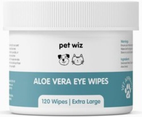pet wiz Vet Approved | 120 Extra Large Natural Eye Wipes | Gentle & Soothing